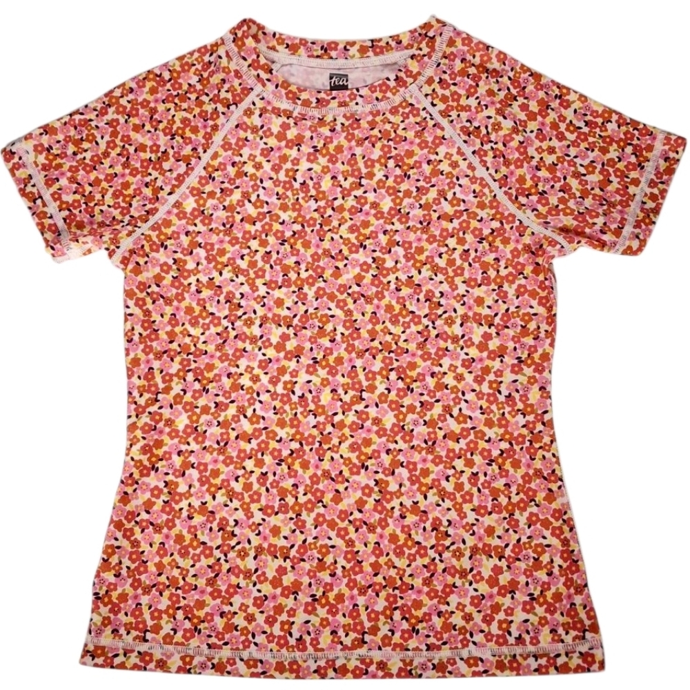 Tea Collection Pink Floral Swim Top Kids Size 7